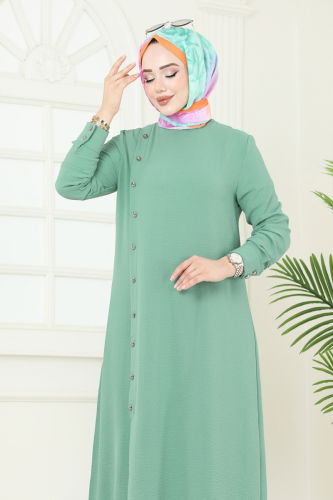 moda selvim Aksesuar Düğmeli İkili Takım PL9136 Mint - Thumbnail