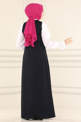 moda selvim Aksesuar Düğmeli Mira Jile 1509UKB139 Laci - Thumbnail