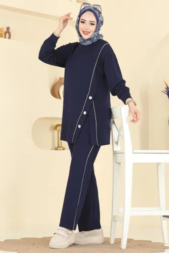 M.S.Z. - Aksesuar Düğmeli Modal Takım 2644MSZ1172 Laci