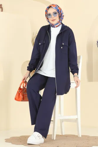 A.Y.D. - Aksesuar Düğmeli Modal Takım 2748AYD574 Laci