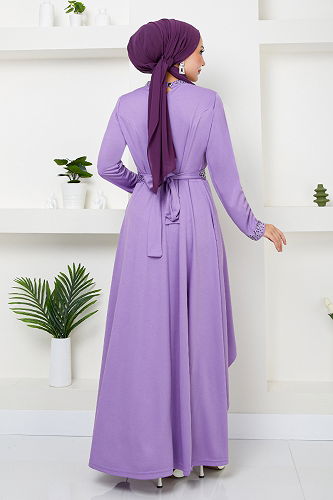 moda selvim الفستان 268DVL897-M ليلكي - Thumbnail