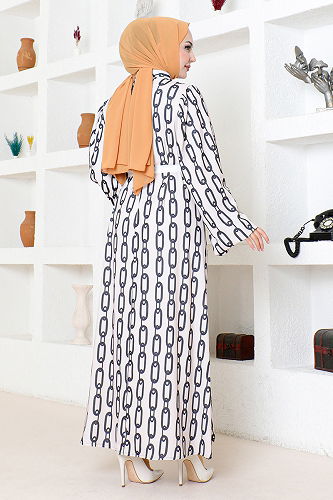 moda selvim الفستان MDP7979-M بيج - Thumbnail