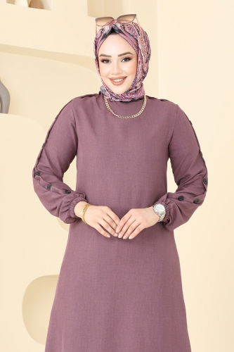 moda selvim Apolet Detay Takım 829OZN1046 Koyu Gül Kurusu - Thumbnail