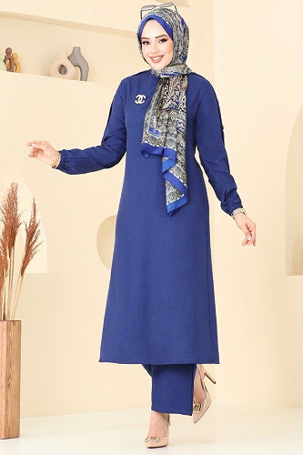 moda selvim Apolet Detay Takım 829OZN1046 Laci - Thumbnail