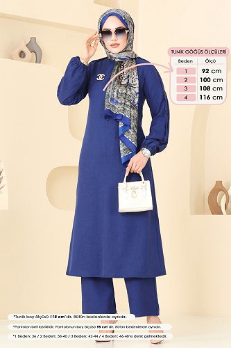 moda selvim Apolet Detay Takım 829OZN1046 Laci - Thumbnail