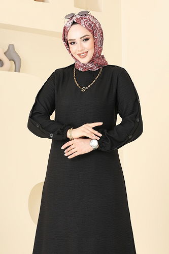 moda selvim Apolet Detay Takım 829OZN1046 Siyah - Thumbnail