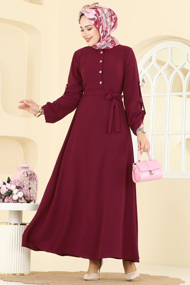 Apolet Detaylı Aerobin Elbise 5002BM387 Bordo