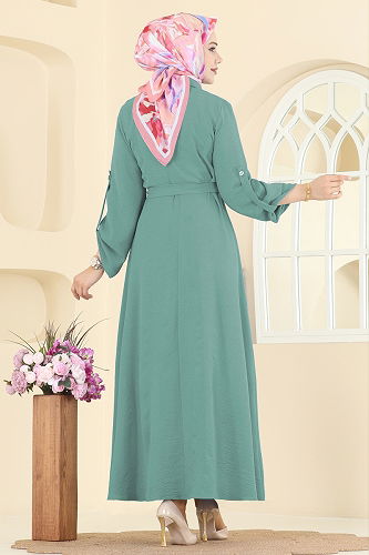 moda selvim Apolet Detaylı Aerobin Elbise 5002BM387 Mint - Thumbnail