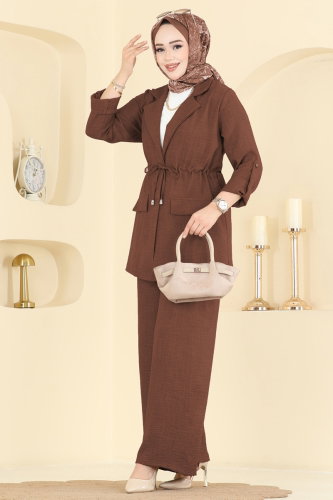 M.P. - Apolet Detaylı Sofia Takım 5520MP806 Kahve