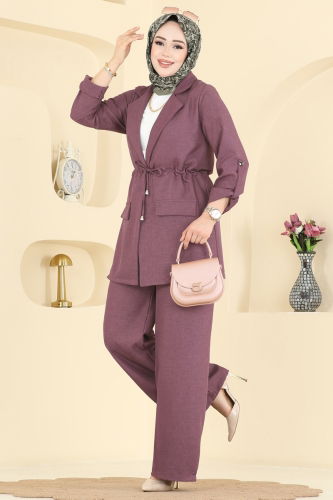 M.P. - Apolet Detaylı Sofia Takım 5520MP806 Koyu Gül Kurusu