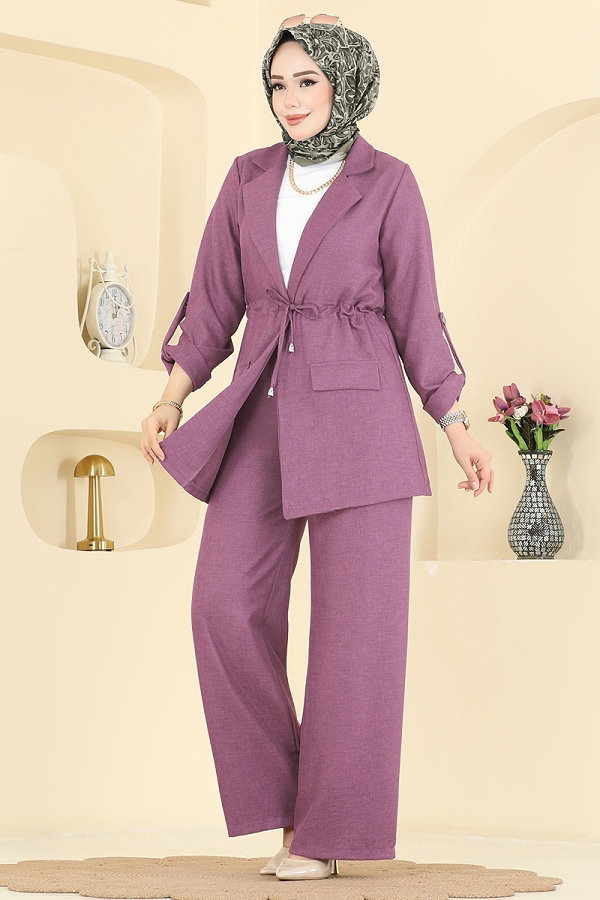 M.P. - Apolet Detaylı Sofia Takım 5520MP806 Koyu Gül Kurusu