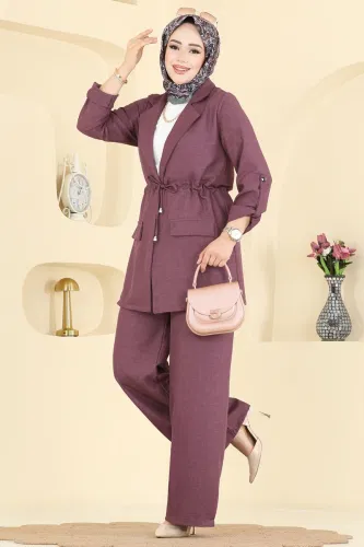 M.P. - Apolet Detaylı Sofia Takım 5520MP806 Koyu Lila