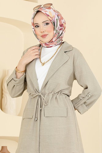 moda selvim Apolet Detaylı Sofia Takım 5520MP806 Taş - Thumbnail