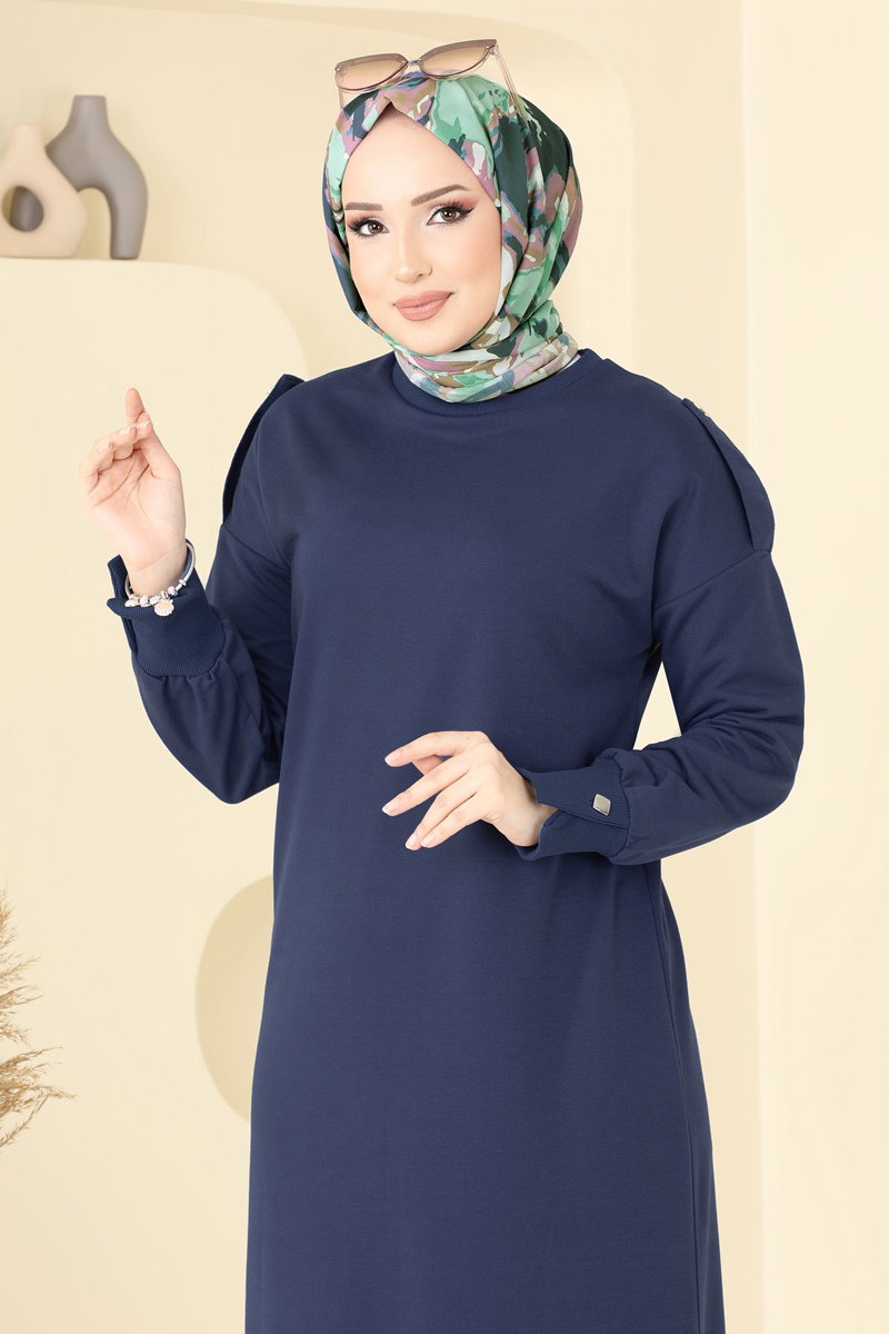 Apolet Düğmeli Elbise 13367ETT926 Laci