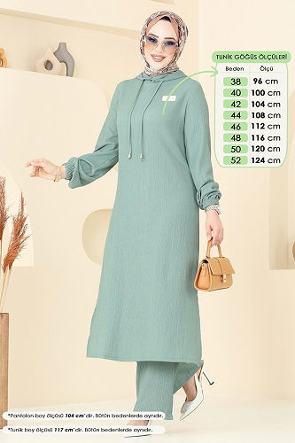 moda selvim Arma Detay Bürümcük Takım 395DVL817 Mint - Thumbnail