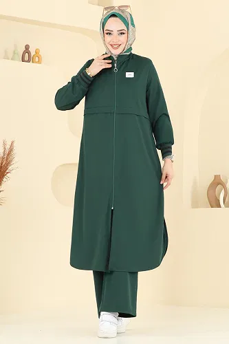 moda selvim Arma Detay İkili Takım 424DVL817 Zümrüt - Thumbnail