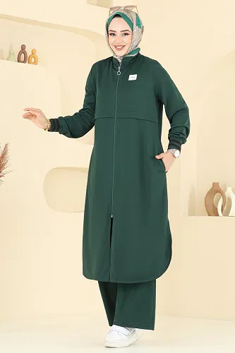 moda selvim Arma Detay İkili Takım 424DVL817 Zümrüt - Thumbnail