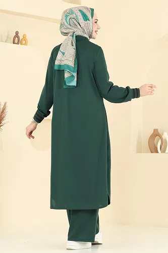 moda selvim Arma Detay İkili Takım 424DVL817 Zümrüt - Thumbnail