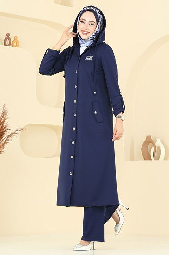 moda selvim Arma Detay Tesettür Takım 2673SL432 Laci - Thumbnail