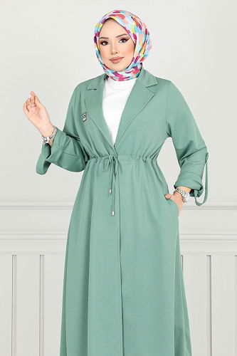 moda selvim Arma Detay Tesettür Takım 9140PL940-M Mint - Thumbnail