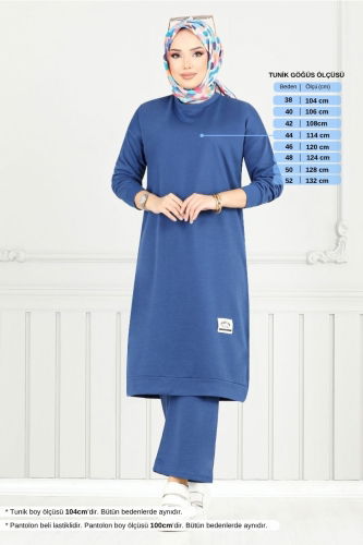MRV U.Z. - Arma Detay Tesettür Takım 6032UZ1029-M İndigo