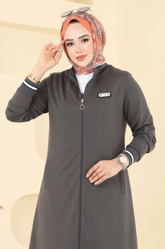moda selvim Arma Detay Üçlü Takım PL9135 Antrasit - Thumbnail