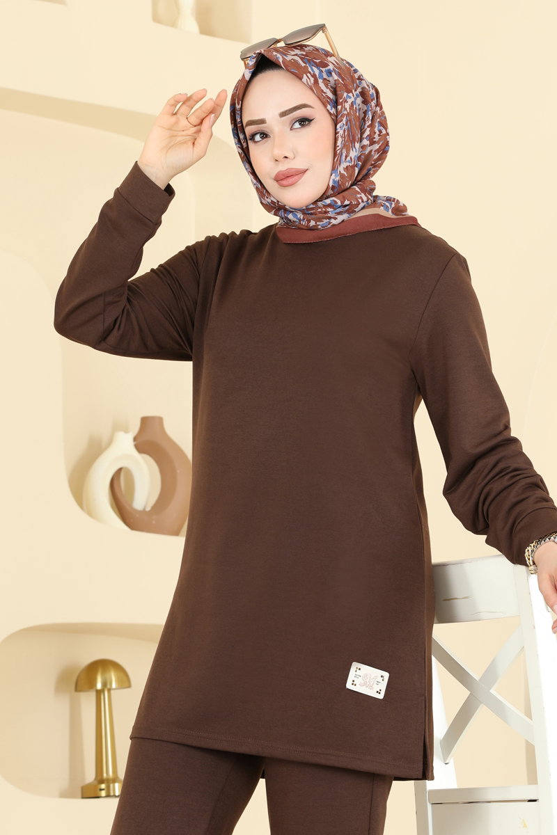 Arma Detaylı 2 li  Takım 1921SBL832 Kahve