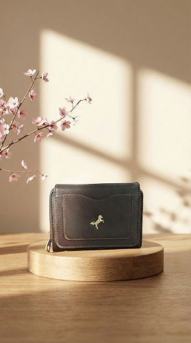 moda selvim Arma Detaylı Çıtçıtlı Cüzdan 212MERK1193 Kahve - Thumbnail