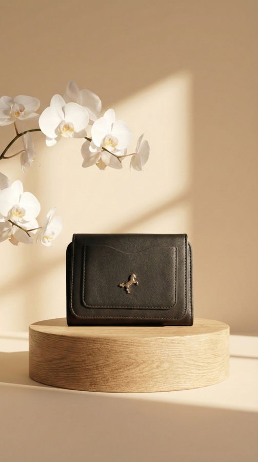 Modaselvim ÇANTA/CÜZDAN Arma Detaylı Çıtçıtlı Cüzdan 212MERK1193 Siyah