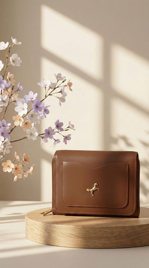 Modaselvim ÇANTA/CÜZDAN Arma Detaylı Çıtçıtlı Cüzdan 212MERK1193 Taba