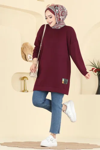 E.T.T. - Arma Detaylı Modal Tunik 1017ETT926 Bordo