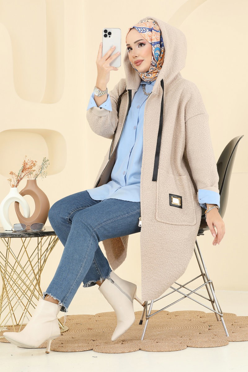 Arma Detaylı Peluş Kap 4739ZNK1009 Taş