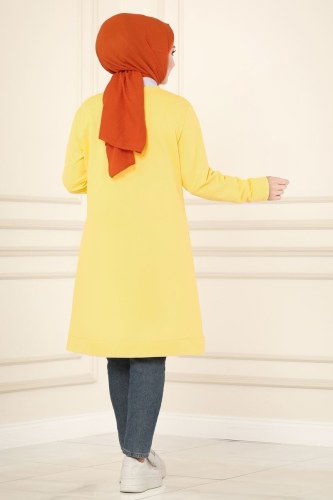 moda selvim Arma Detaylı Spor Tunik 3333ASY563 Sarı - Thumbnail