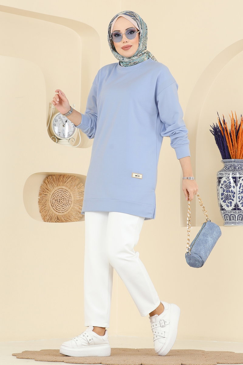 Arma Detaylı Spor Tunik 701PM271 Bebe Mavisi