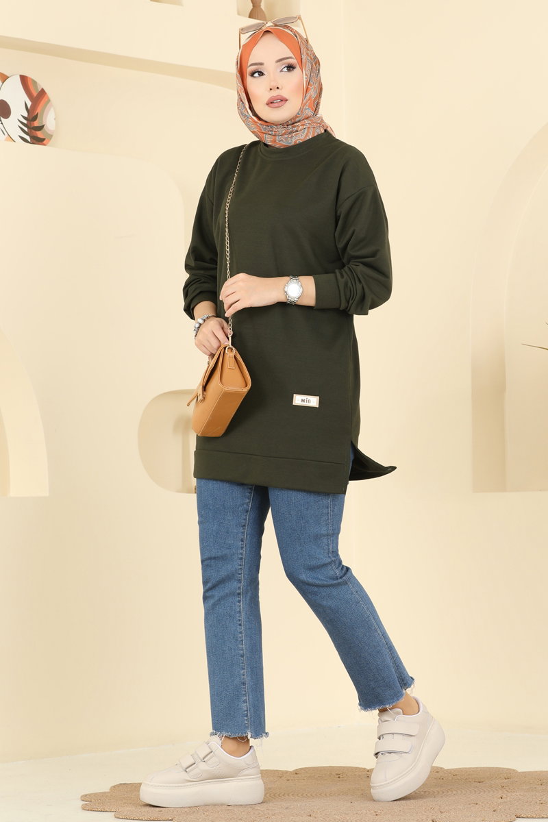 Arma Detaylı Spor Tunik 701PM271 Haki