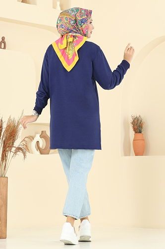 moda selvim Arma Detaylı Tunik 101OZN1046 Laci - Thumbnail