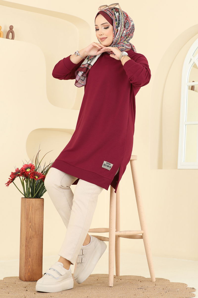 Arma Detaylı Tunik 20455ETT926 Bordo