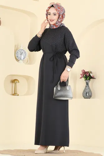 E.R.K. - Asimetrik Dikiş Detaylı Elbise 2604ERK1158 Antrasit