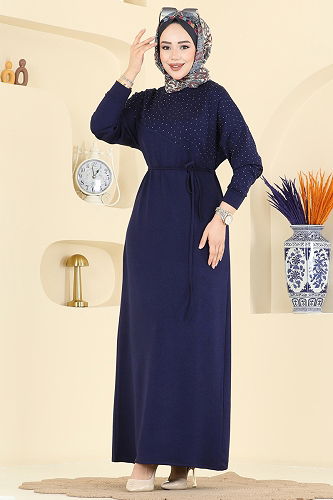 moda selvim Asimetrik Dikiş Detaylı Elbise 2604ERK1158 Laci - Thumbnail