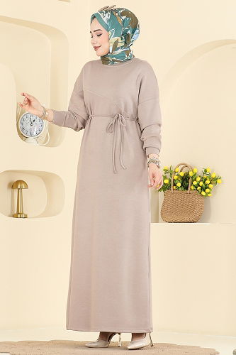 moda selvim Asimetrik Dikiş Detaylı Elbise 2604ERK1158 Vizyon - Thumbnail