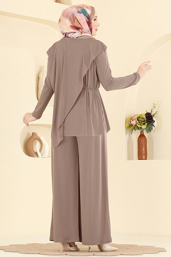 moda selvim Asimetrik Kemerli Sandy 2 li Takım 4101MEY846 Vizyon - Thumbnail