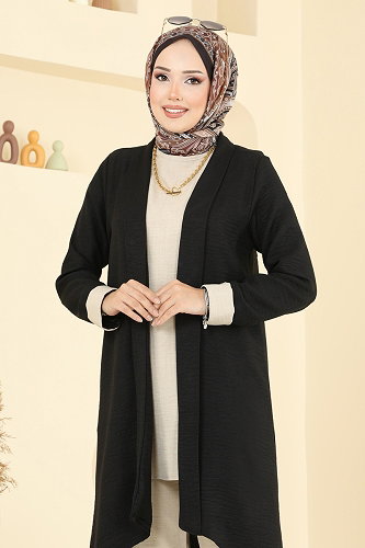 moda selvim Asimetrik Kesim 3 lü Takım 3129HBS856 Siyah&Taş - Thumbnail