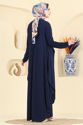 moda selvim Asimetrik Kesim Elbise 5656ZNNK1102 Laci - Thumbnail