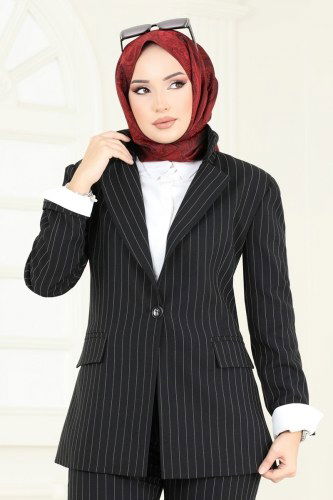 Astarlı Blazer Ceketli Takım 7062AB368 Siyah - 4