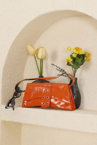 moda selvim الحقيبة برتقالي 006STG610 - Thumbnail