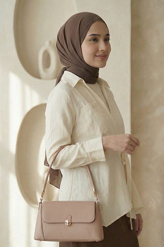 moda selvim الحقيبة بيج 108MERK1193 - Thumbnail