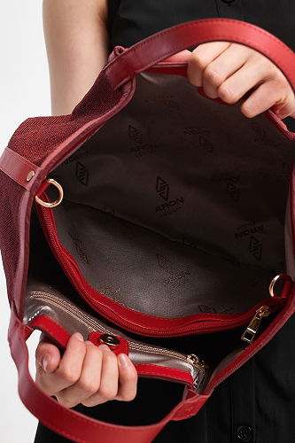 moda selvim الحقيبة احمر 6230ARK1142 - Thumbnail