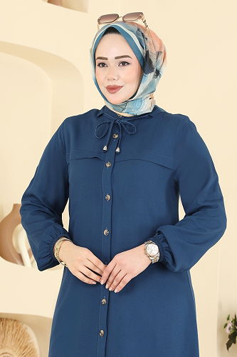 moda selvim Bağcık Detay Belmando 2 li Takım 0355BG354 Koyu İndigo - Thumbnail