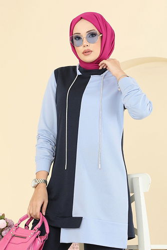 moda selvim Bağcık Taş Detaylı Takım 2750SL432 Laci - Thumbnail