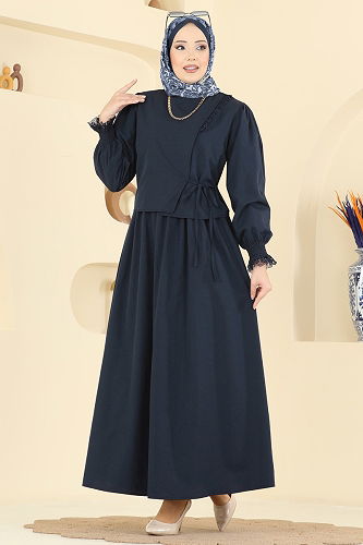 moda selvim Bağcıklı Dantel Detaylı Takım 324ASN888 Açık Laci - Thumbnail